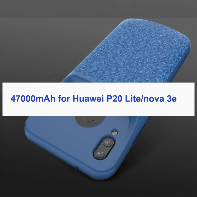 P20 Lite Blue 4700 Чехол для зарядного устройства Vogek для huawei P20 Pro power Bank Тонкий внешний резервный чехол для huawei P20 Lite Nova 3e 4700 мАч - Цвет: P20 Lite Blue 4700