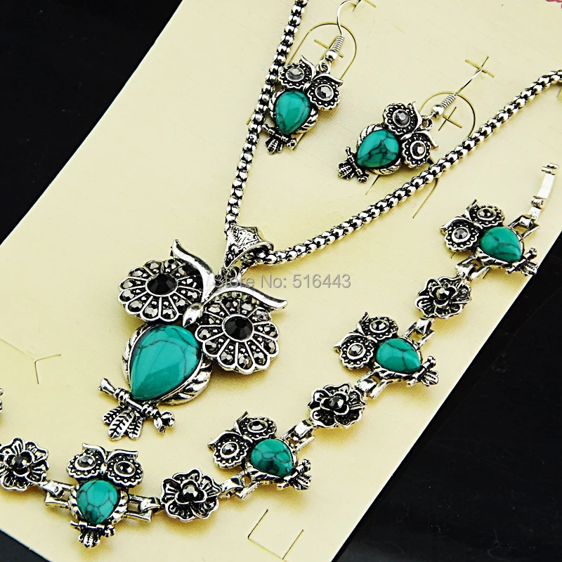 2015 новое поступление 3 шт. винтажные античные серебряные серьги с совой