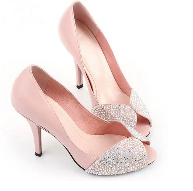 2018 новые роскошные модные розовые блестящие туфли со стразами на высоком каблуке