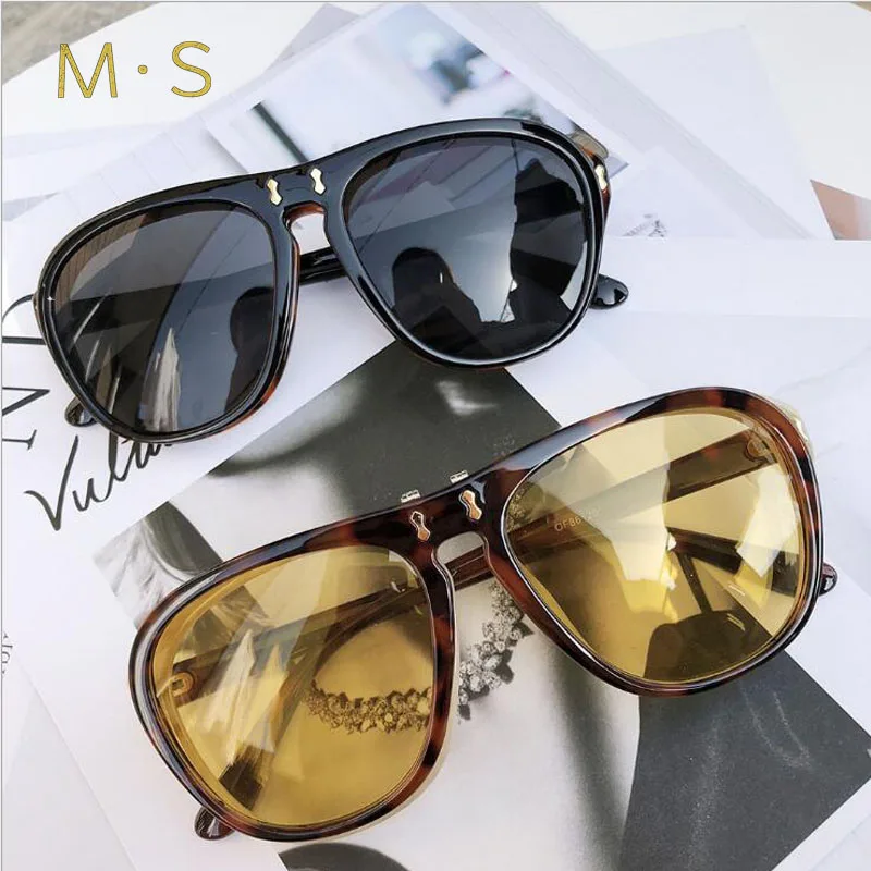 Женские и мужские круглые солнцезащитные очки MS винтажные модные дизайнерские