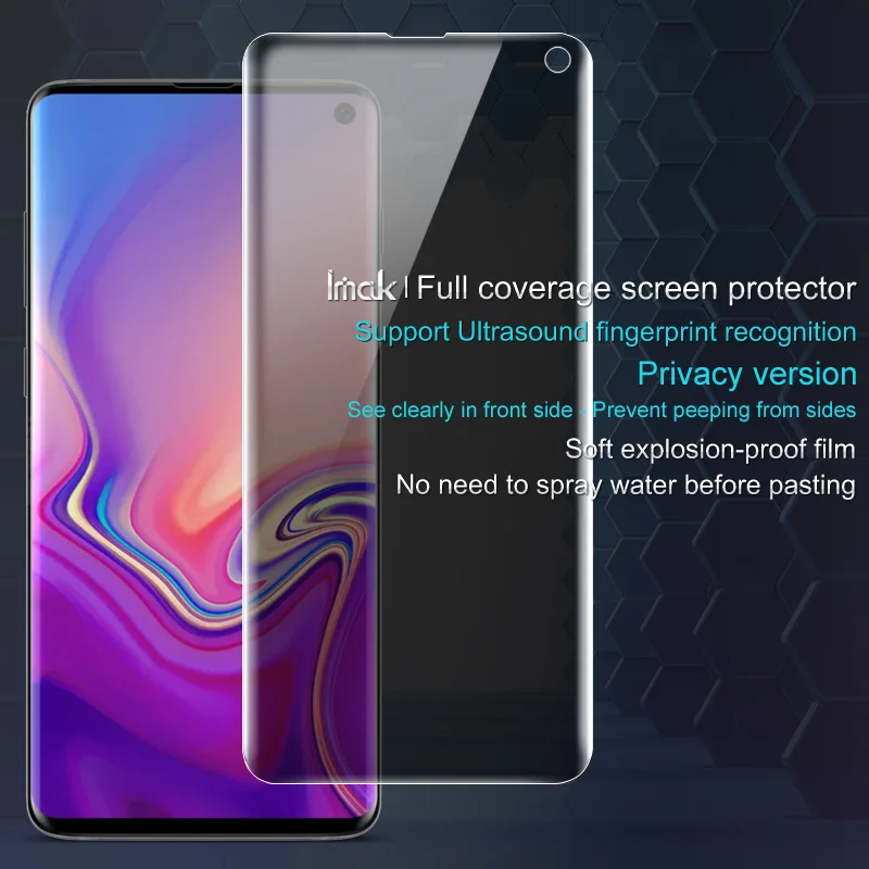 Imak с защитой конфиденциальности гидрогель II плёнки для Galaxy Note протектор S10 Plus Мягкий противоударный с полным покрытием изогнутой поверхности Экран защитная пленка не Стекло