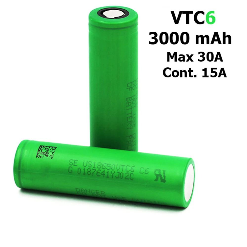 3 7 V 18650 VTC4 2100 мА/ч VTC6 3000 мАч с высоким потоком энергии 30A батарея для sony US18650VTC4 US18650VTC6