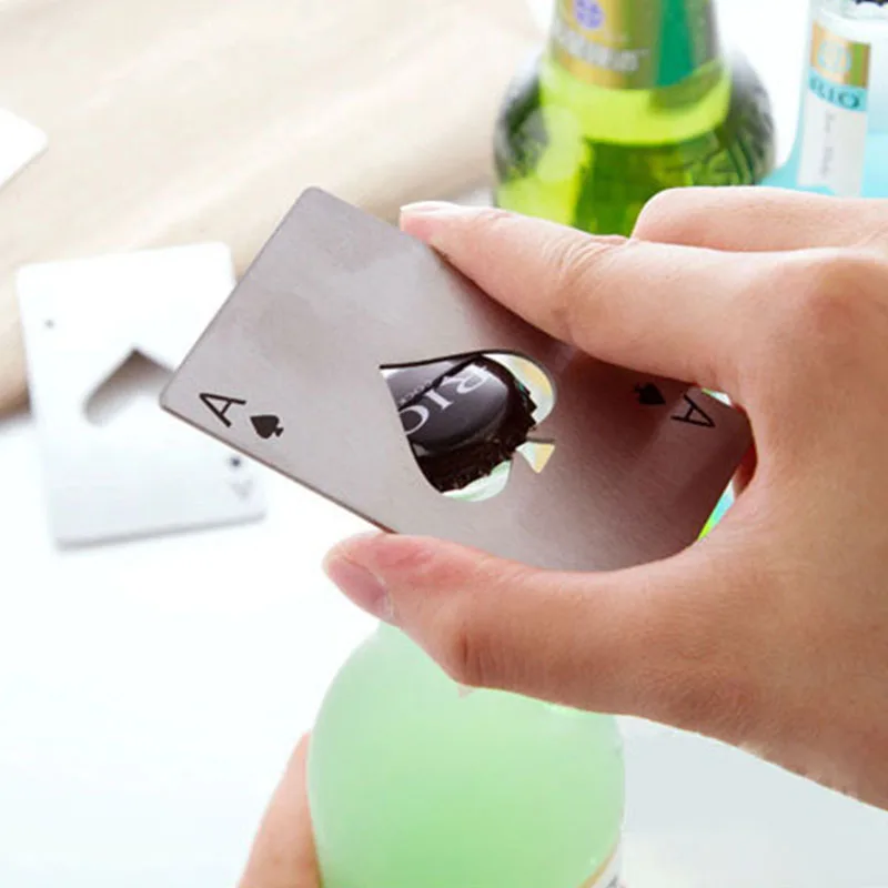 Распродажа 1 предмет Нержавеющая сталь туз пик покер газировка пиво бутылка