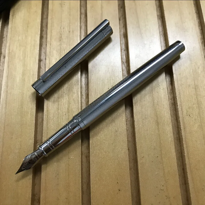 Горячая новинка Jinhao 126 чернильная авторучка с капюшоном полностью серебряного