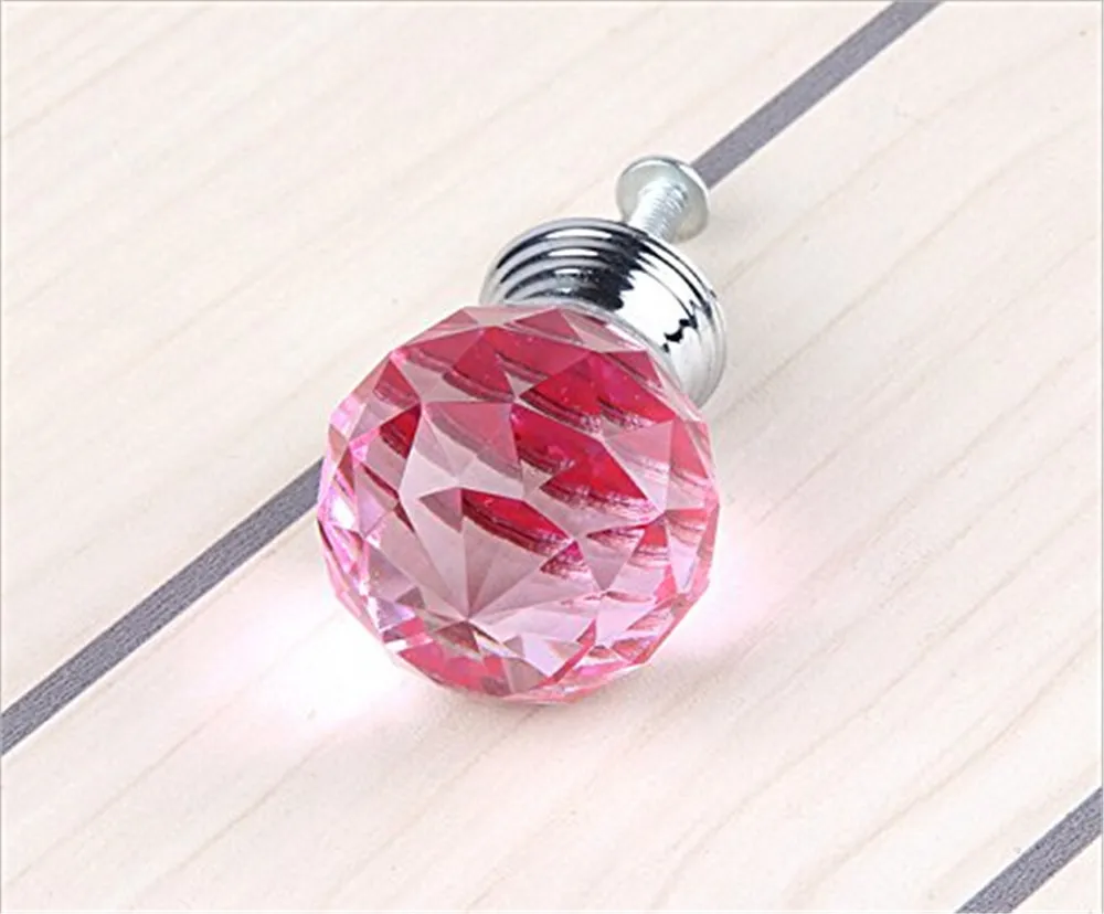 1 шт. 30 мм Цвета в виде хрустального шара Стекло ручка шкаф ручки для выдвижных