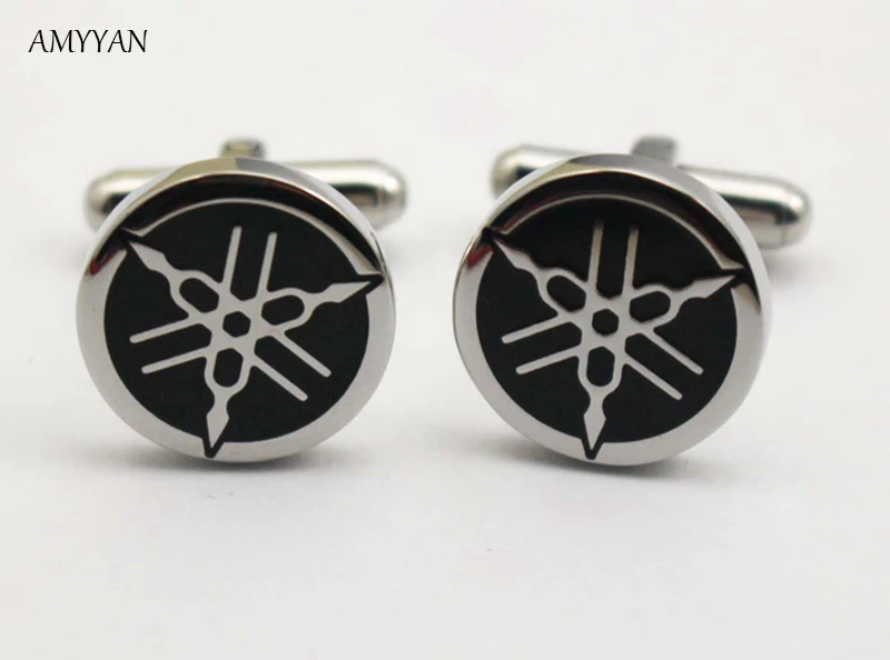 Круглые мужские запонки с оригинальным брендовым дизайном логотипом Джеймс Бонд