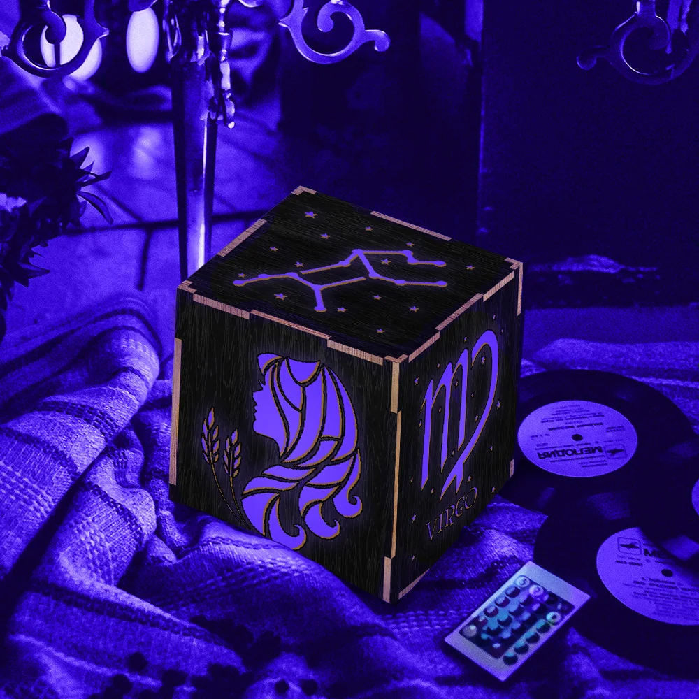 1 шт. Знак зодиака новинка ночник Дева светодиодный фонарь Деревянный светильник