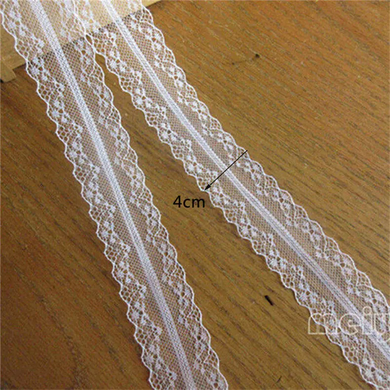 0115-White-40mm 5 метров, белое Сетчатое кружево, лента, тесьма 13-50 мм, кружевная отделка, Полоска, край ткани для рукоделия, швейная одежда, аксессуары для рукоделия - Цвет: 0115-White-40mm