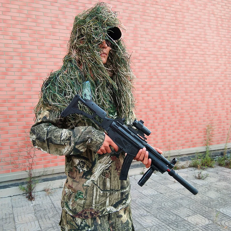 Ghillie костюм шляпа ручной работы Вязание джунгли камуфляжная сетка 80X90 см для