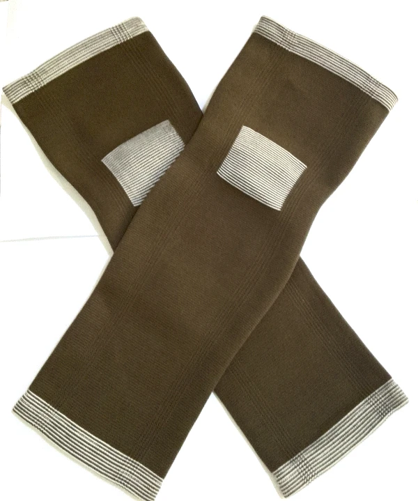 2 пары Хорошие эластичные длинные колено Поддержка рукавом ремень трикотажные