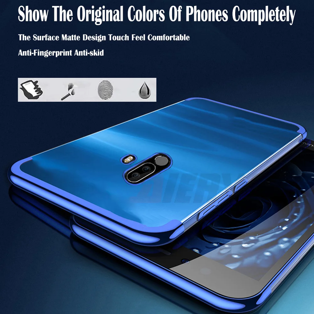 Clear Case For Pocophone F1 Plating Cover Soft Slim TPU Silicone bumper Protector case Xiaomi Pocophon Poco f1 |