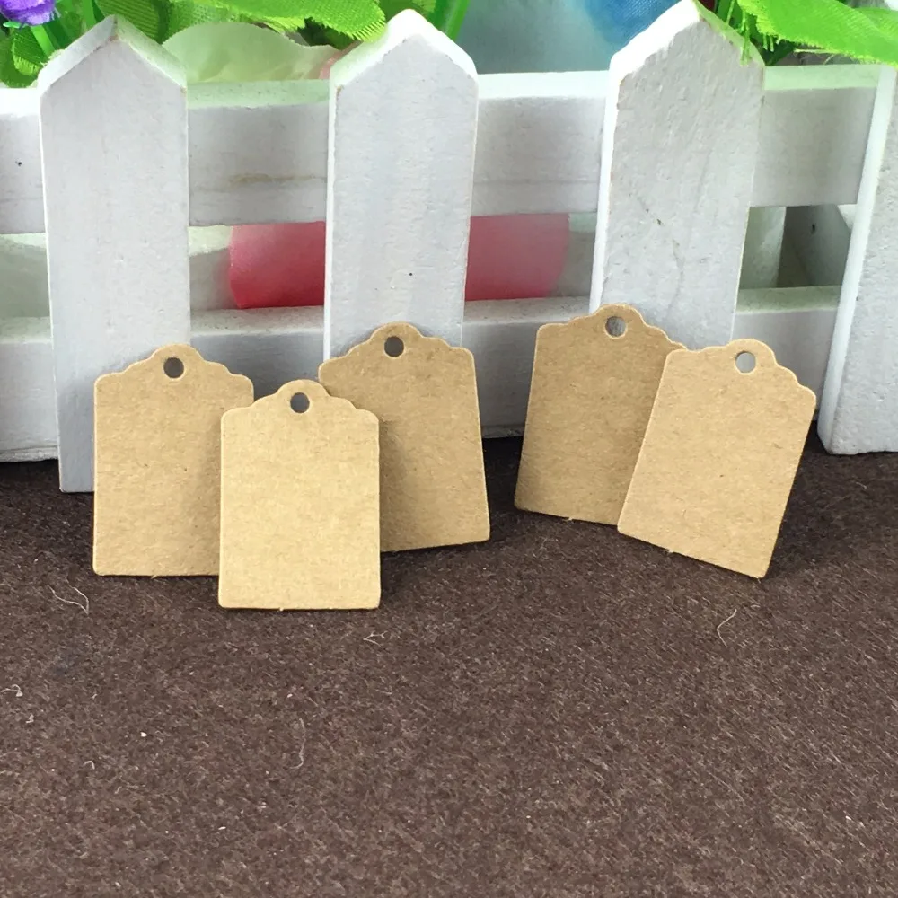 400PCS Kraft Paper 3*2cm Small Hang Tags+400PCS Hemp Strings Jewelry Head Cards Luggage Label DIY Handmade Accept Custom Logo |