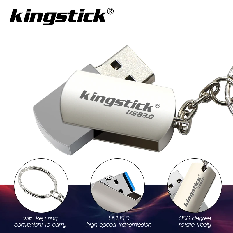 Kingstick, металлический флеш-накопитель USB 3,0, 4 ГБ, 8 ГБ, флешка, 16 ГБ, 32 ГБ, 64 ГБ, 128 ГБ, флеш-карта памяти, 3,0 USB, флешка, флешка, u-диск