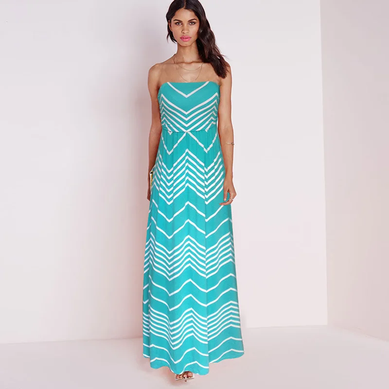 Women Maxi Dress vestidos Осень Лето Sexy Бретелек Винтаж Рукавов Полосатый Бальные Платья