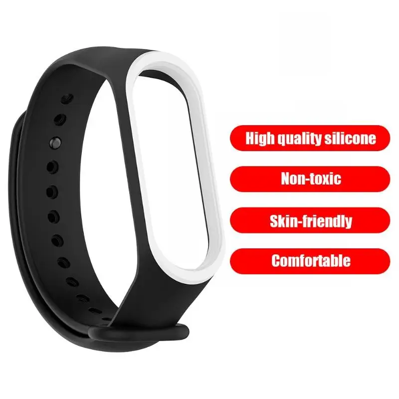 Silicone Dual Color Wristband Bracelet Smart Watch Wrist Band Strap Belt replaceable for Xiaomi Miband 3 Mi Band 4 images - 6