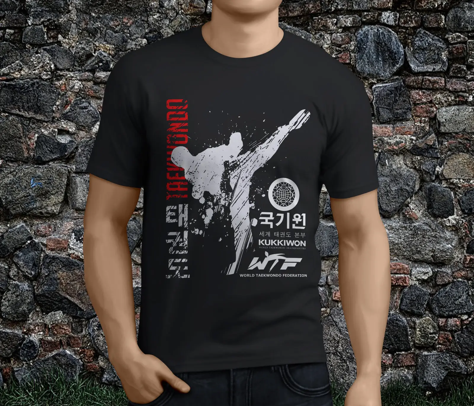 Мужская футболка с принтом New World Tae Kwon Do Federation Korean Martialer Arter WTF черная S 3XL 2018|Мужские