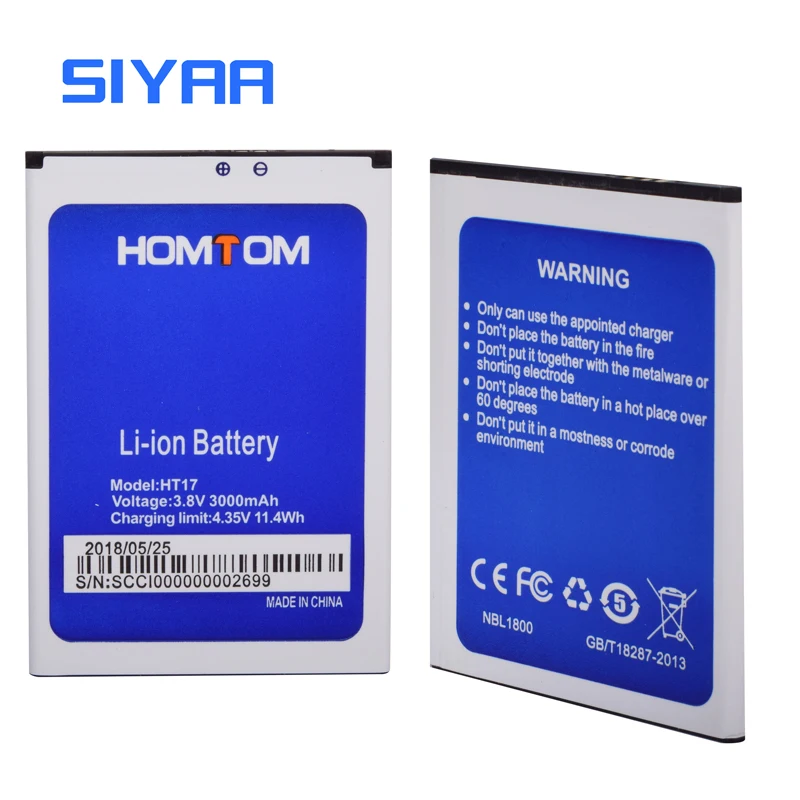 Оригинальный аккумулятор SIYAA HT17 для Homtom ht17 Сменные Аккумуляторы Оригинальная