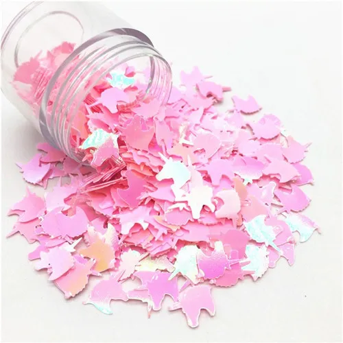 AB pink Пайетки 8*12 мм большой в форме единорога свободные блестки поделки ручной работы уровень сценические представления одежды Швейные аксессуары 10 г - Цвет: AB pink