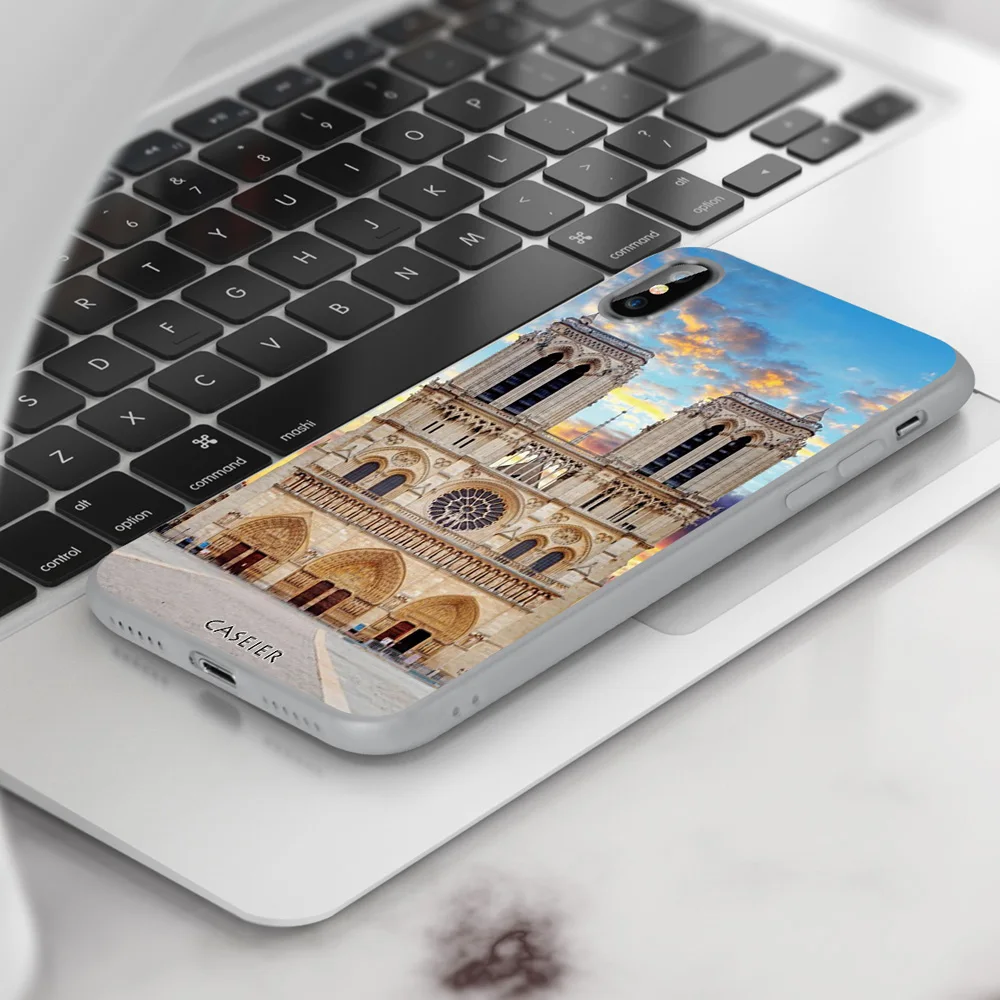 CASEIER матовый чехол для телефона Samsung S8 S9 S10 E Plus Notre Dame de Paris Funda A7 A8 A9 Note 8 9 J7 задняя