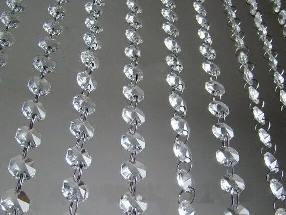 

100M/lot,14mm crystal glass octagon bead strand,crystal glass garland strand for wedding garland strand