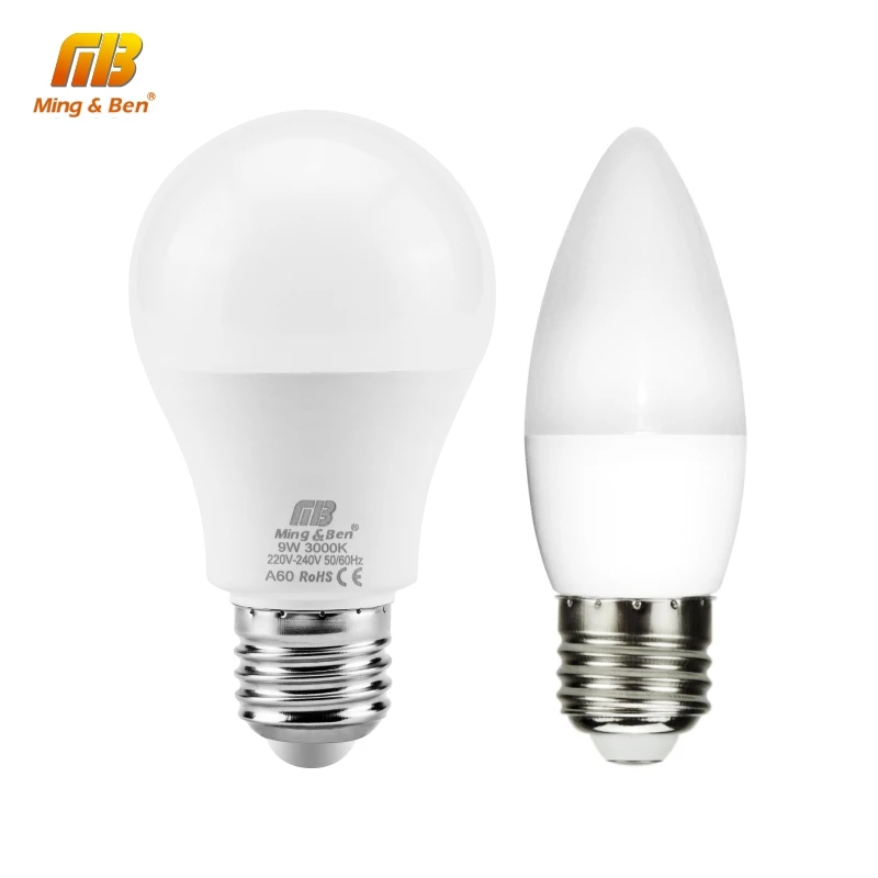 10 шт. светодиодный светильник E27 3 Вт 5 7 9 12 15 18 AC 220 В 230 Smart IC SMD2835 в форме свечи