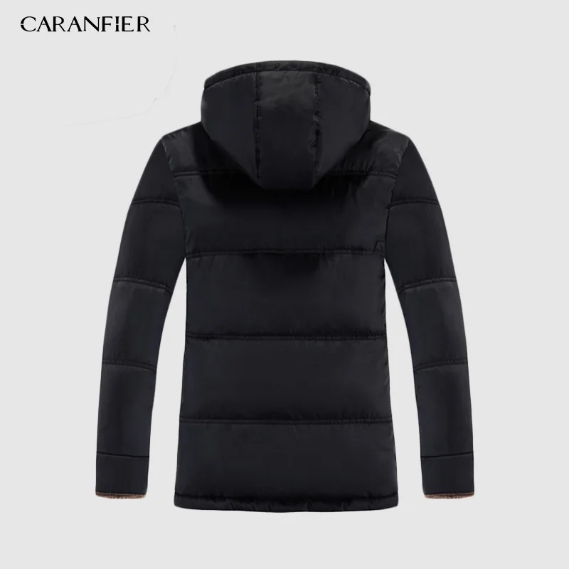 CARANFIER новые зимние длинные пальто для мужчин теплая Повседневная куртка Верхняя одежда модные толстые парки брендовая одежда Высокое качество парка для мужчин 3XL