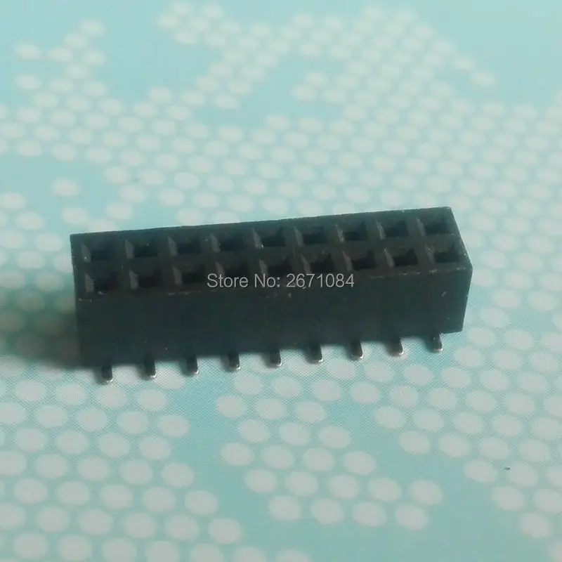 500pcs/Lot 2*9Pin Dual Row SMD 2.00mm Female Header Connector Strip For PCB Ardunio Insulator height 4.3 Gold Flash | Обустройство