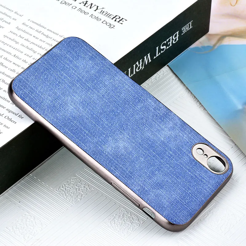 Чехол для iphone x xr xs max модный ковбойский кожаный чехол джинсов с силиконовым