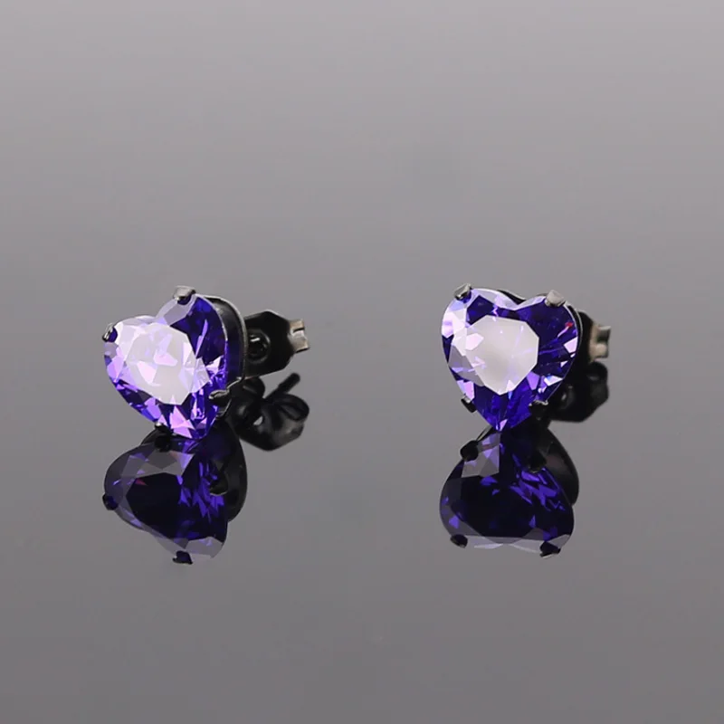 Женские серьги гвоздики из нержавеющей стали черного цвета|earings women jewelry|small stud