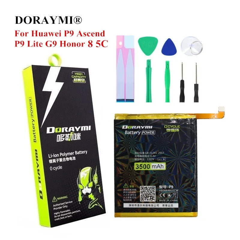 Аккумулятор для телефона DORAYMI HB366481ECW Huawei Honor 8 9 Lite P9 P10 P20 5C 7C 7A Nova 3e|Аккумуляторы