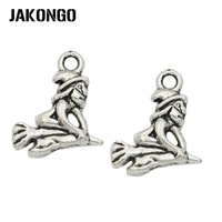 jakongo antique silver plated witch wizard charm pendants for jewelry accessories making bracelet findings diy 18x14mm