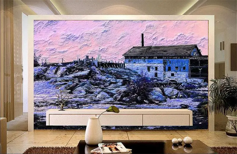 Пользовательские 3D фото обои комнаты нетканые фрески цвет рельеф дом картина HD