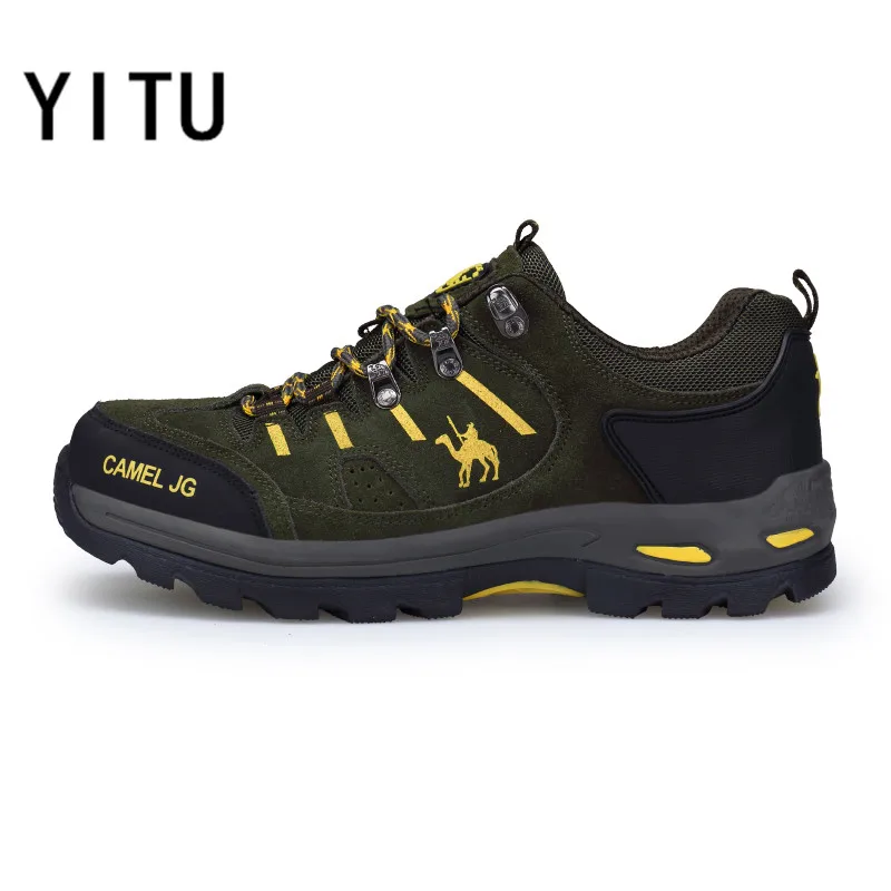 Green YITU Outventure, Мужская походная обувь, большие размеры, зимние кроссовки, противоскользящие уличные спортивные кроссовки, альпинистские тактические ботинки - Цвет: Green
