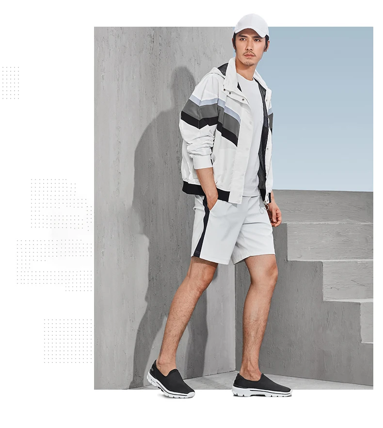 Skechers/Мужская обувь; Лоферы для прогулок; повседневная обувь черного цвета без застежки; Мужская Удобная дышащая обувь на плоской подошве; Мужская брендовая Роскошная обувь; 54062-BKW