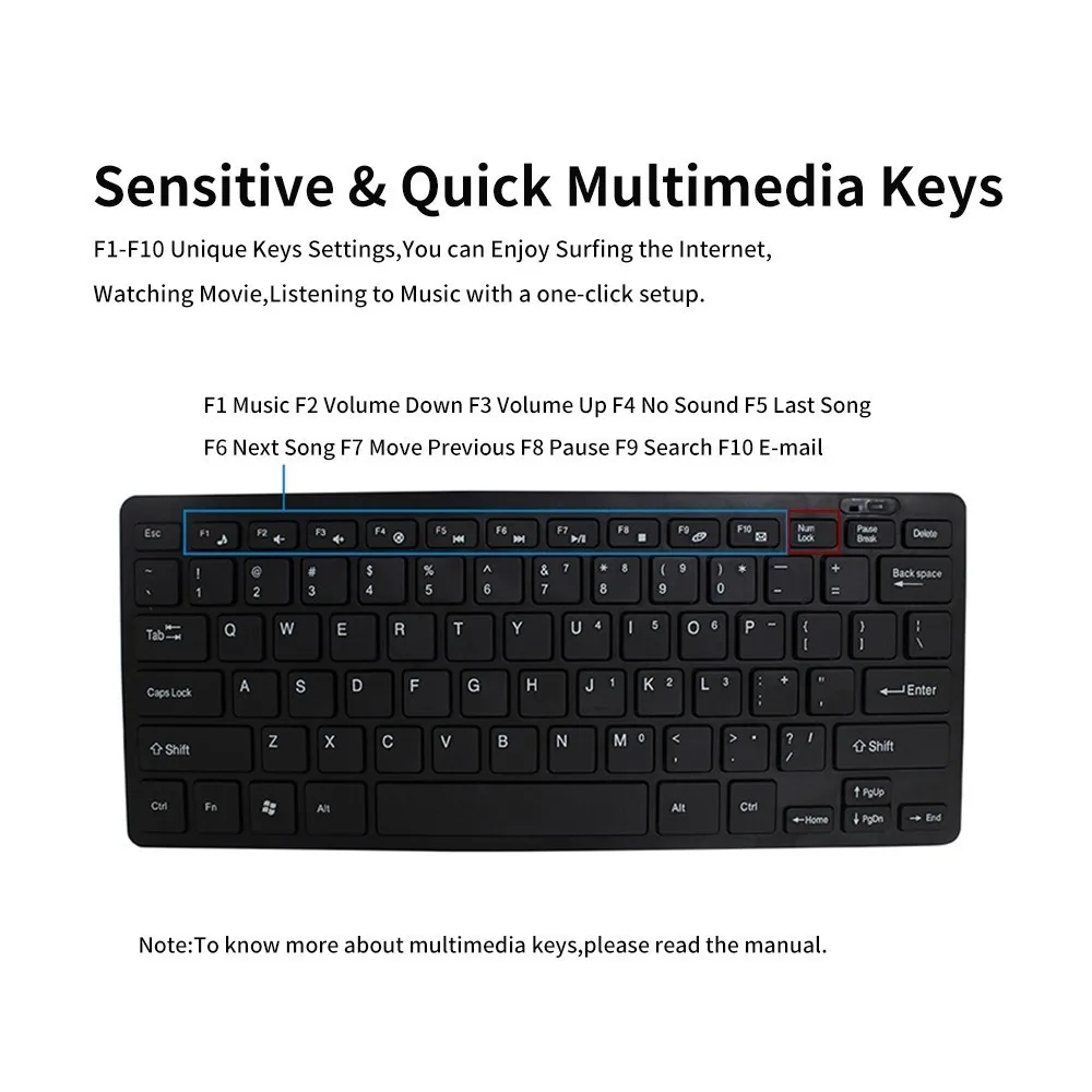 CHYI Wireless Mouse Keyboard Combo Ergonomic 2.4G Ultra Thin Keypad with 1200DPI Mice Kit Protective Film For PC Laptop Desktop |