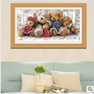 Фабричный магазин Набор для вышивки крестиком мишка семья животных высокое