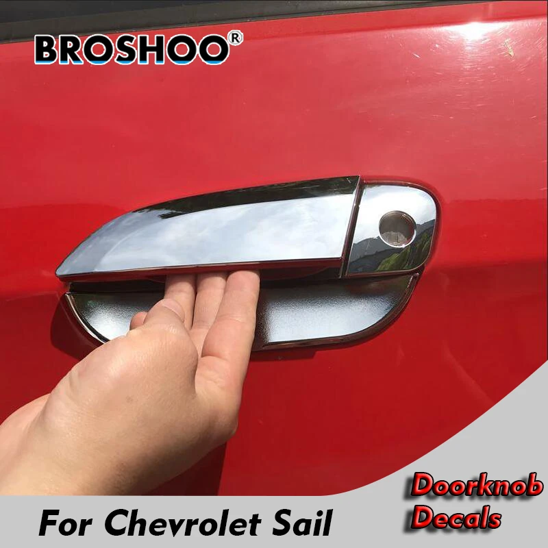 BROSHOO для Chevrolet New Sail 3 2010 2011 2012 2013 2014 классические хромированные дверные ручки