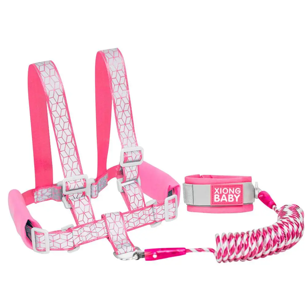 Pink Страховочные тросы для матери и ребенка, 1,5 м, светящиеся, не теряющие пояс, Тяговая веревка для детей, антиутерянный плечевой ремень, Светоотражающий ремень - Цвет: Pink