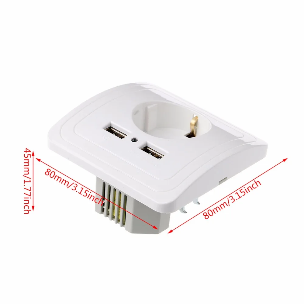 Настенное зарядное устройство с двумя USB портами 5 В 2 А 3 цвета|Электрические
