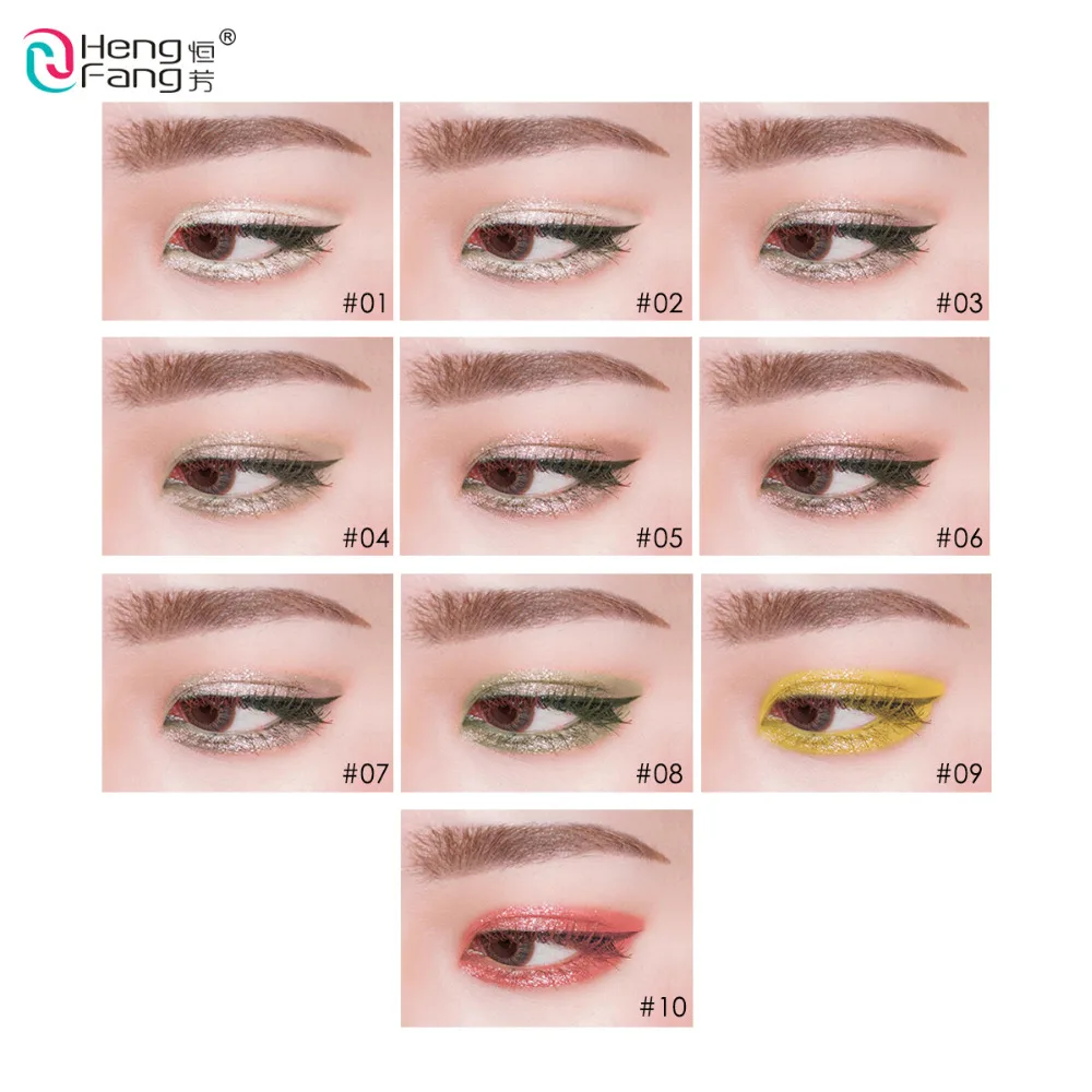 10 шт./компл. алмазов с изображениями искрящихся влажным блеском подводка для глаз