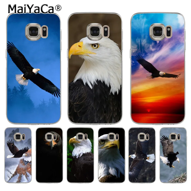 Чехол для samsung galaxy s8 s7 edge s6 plus s5 s9 MaiYaCa black eagle fly the sky мобильный телефон|Бамперы| |