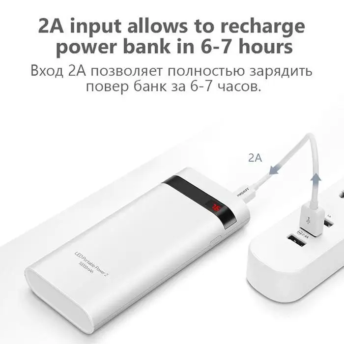 30000 мАч светодиодный внешний аккумулятор с цифровым дисплеем быстрая зарядка