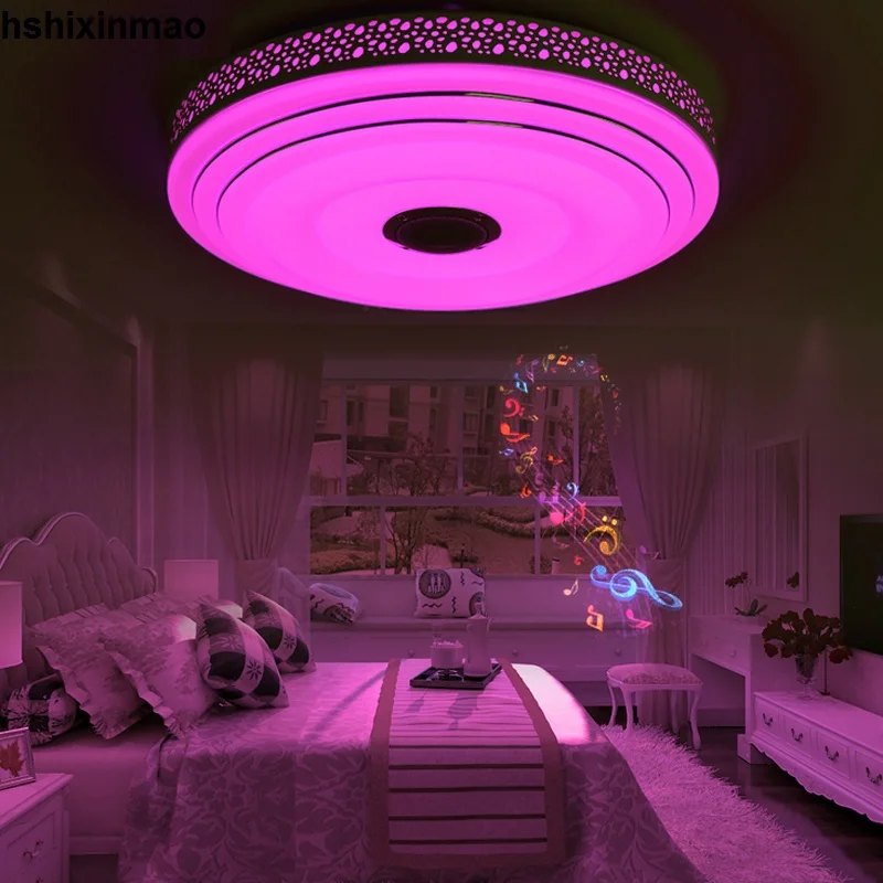 Новый RGB Затемнения 36 Вт СВЕТОДИОДНЫЙ потолочный светильник с Bluetooth и Музыки 85-265 В