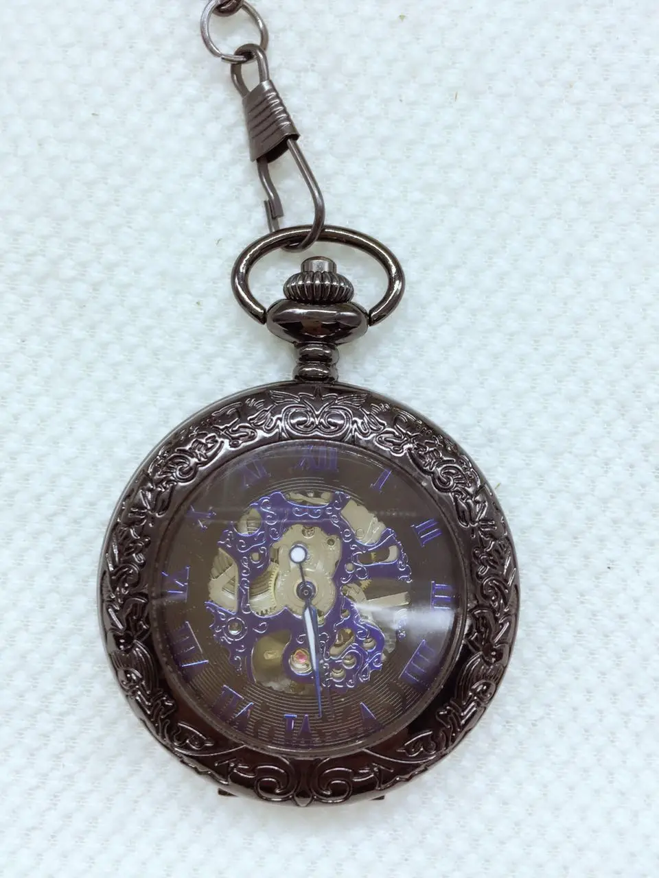 Новый черный прозрачный стеклянный чехол с синими римскими цифрами Механические