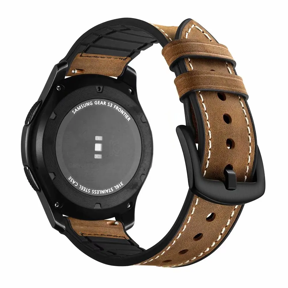 Ремешок для часов Samsung Gear S3 браслет из натуральной кожи Huami amazfit 1 2 Huawei Watch 2pro 22