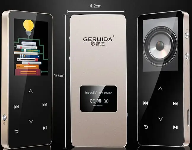 GERUIDA Bluetooth HIFI MP4 плеер 8G сенсорные клавиши MP3 языки небьющиеся устойчивые к
