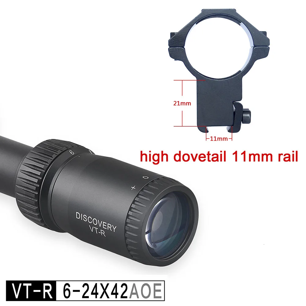 high dovetail 11mm Обнаружение оптический прицел VT-R 6-24X42 AOE HMD SFP IR-MIL дальней съемки охотничий прицел Коллиматорный прицел - Цвет: high dovetail 11mm
