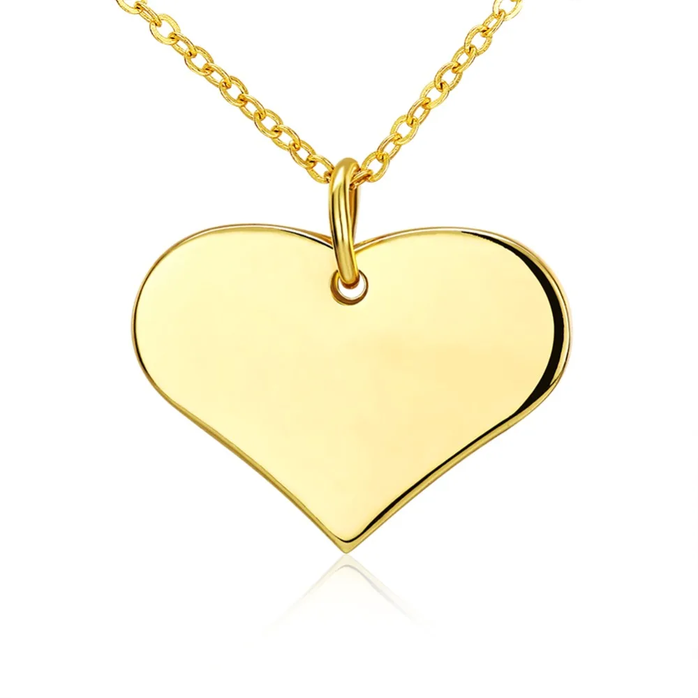 

Simple Style Heart Pendant Chain Yellow Gold Filled Smooth Womens Pendant Necklace Gift