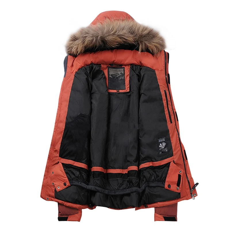 2022 New Arrival Men Down Jacket Winter Down Coat 80% White Duck Down Real Raccoon Fur Thick Winter Parka Jacket Men Clothing
