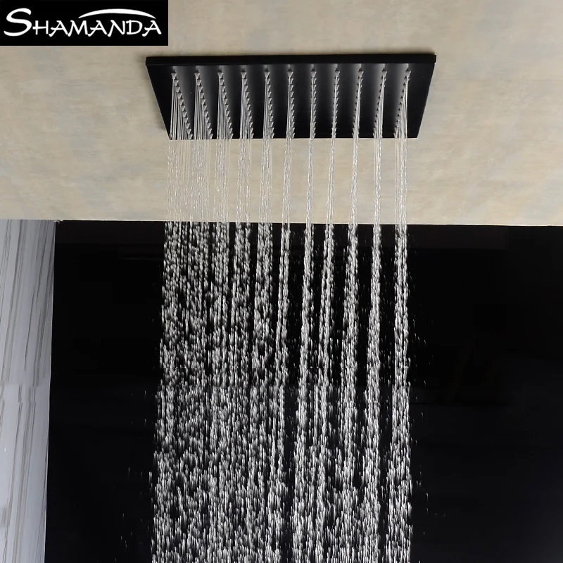 Brass Wall Mounted Black Thermostatic Shower Set Faucets Ceiling/Wall Arm Handheld With 8/10/12/16 Inch Rain Head | Обустройство дома